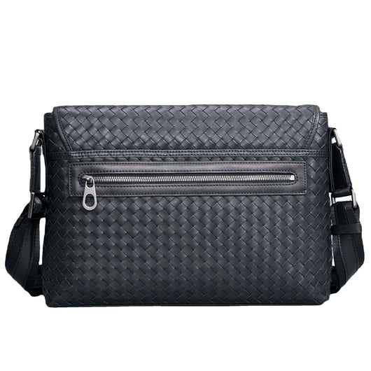 Bolso Mensajero de Cuero Tejido para Hombre - Estilo Ejecutivo - Image 4