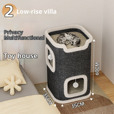 Villa para Gatos con Árbol Rascador y Nido Semicerrado - Image 12