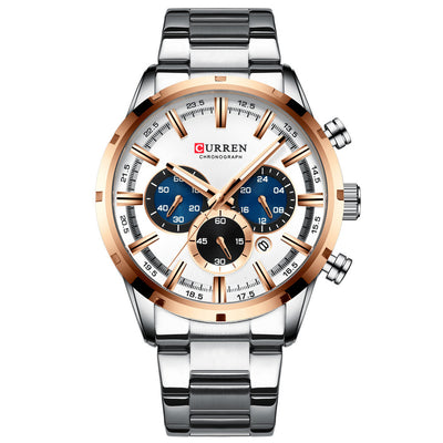 Reloj de Pulsera Ejecutivo Acero Inoxidable con Calendario de Seis Esferas - Image 8