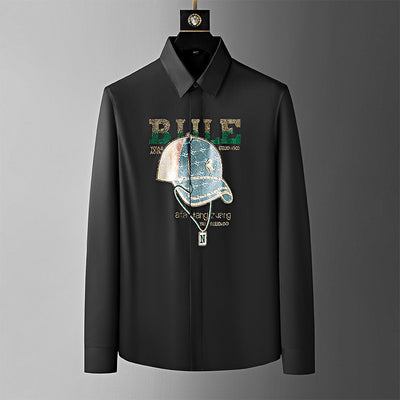 Camisa Casual para Hombre con Detalles de Strass Europeo - Image 6