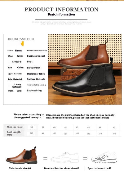 Botas de Cuero Estilo Británico Talla Grande para Hombre - Image 24