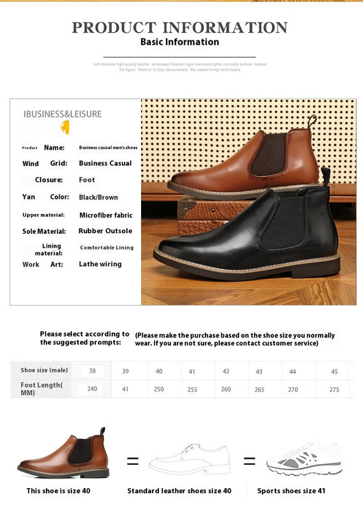 Botas de Cuero Estilo Británico Talla Grande para Hombre - Image 24