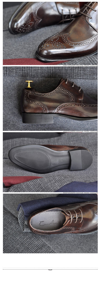 Zapatos de Cuero Genuino para Hombre Punta Fina Negocios Formales - Image 9