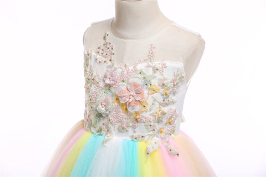 Vestido de Fiesta Infantil Colorido para Niñas - Diseño de Dama de Honor y Boda - Image 6