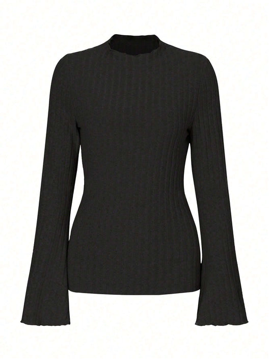 Blusa Manga Larga Cuello Redondo Rayas Texturizadas Ajuste Slim - Image 11