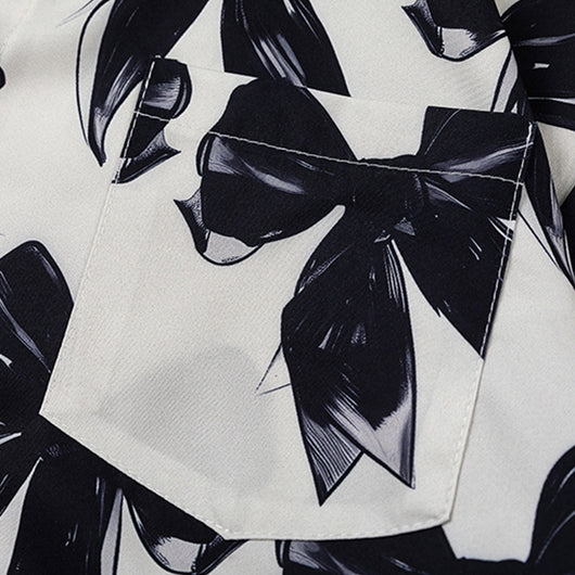 Camisa Estampada con Moño para Hombre y Mujer - Image 3