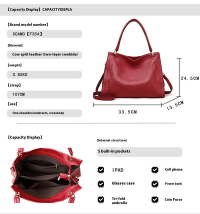 Bolso de Cuero Genuino para Mujer - Diseño Minimalista de Bandolera - Image 8