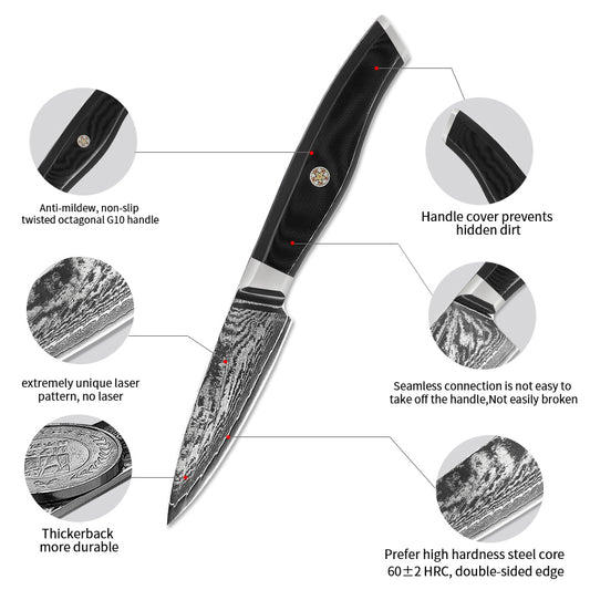 Cuchillo de Cocina Damasco Acero Inoxidable - Profesional para Frutas y Verduras - Image 2