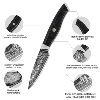 Cuchillo de Cocina Damasco Acero Inoxidable - Profesional para Frutas y Verduras - Image 2