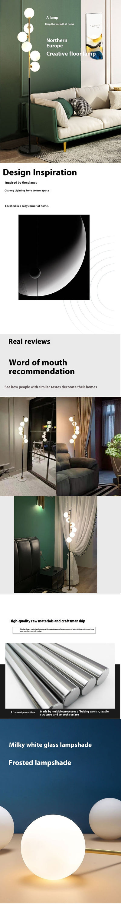 Lámpara de Piso Nórdica para Sala de Estar, Dormitorio y Estudio - Image 11