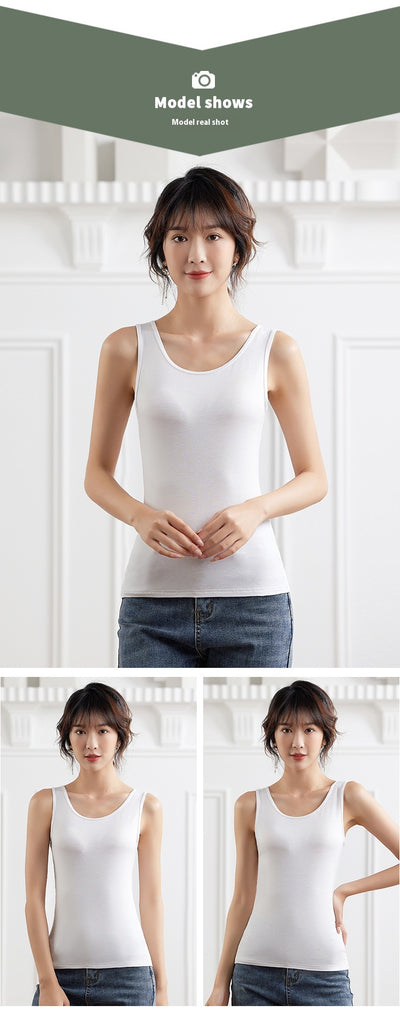 Tirantes Slim Fit Modal Negro y Blanco para Mujer - Image 35