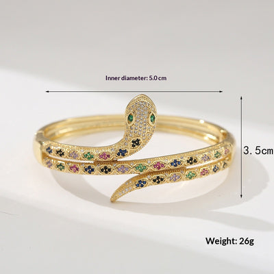 Pulsera Serpiente Diseño Personalizado para Mujer Chapada en Cobre - Image 3