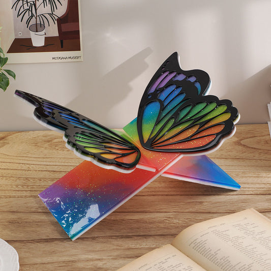 Molde de Silicona Estantería Mariposa en Resina - Bandeja Decorativa para Libros y Escrituras