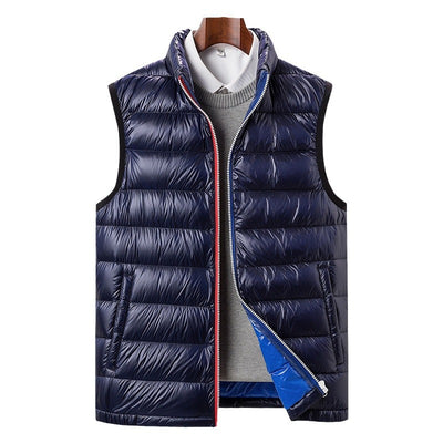 Chaleco Acolchado de Plumas de Ganso para Hombre - Cuello Alto Térmico - Image 5