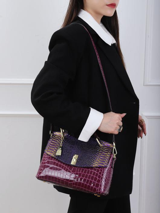 Bolso Crossbody Mujer Patrón Serpiente y Cocodrilo Multicolor - Image 3