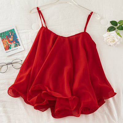 Blusa Suelta de Gasa con Volantes para Mujer - Image 6