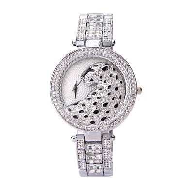 Reloj de Mujer Estampado Leopardo con Diamantes Tridimensionales - Image 4