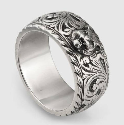 Anillo de Plata Esterlina S925 Hip Hop Vintage Desgastado - Image 3