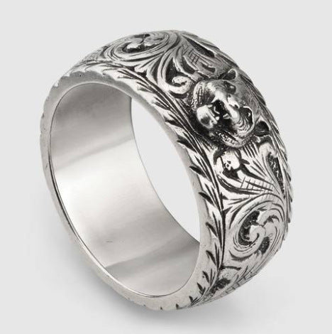 Anillo de Plata Esterlina S925 Hip Hop Vintage Desgastado - Image 3