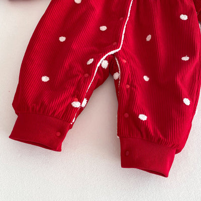 Pijama Enterizo Térmico para Bebé con Forro Polar Lunares Rojo - Image 20