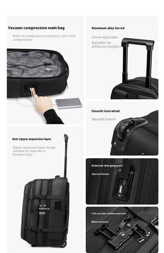 Mochila Trolley Expandible de Gran Capacidad para Viajes de Negocios - Image 40