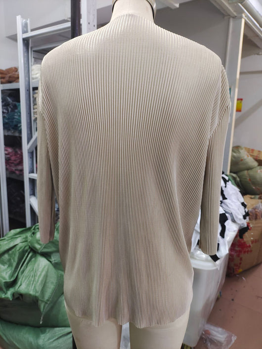 Blusa Tejida Slim con Mangas Abullonadas y Rayas Verticales - Image 14