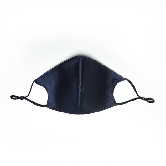 Wine red silk face mask with adjustable white ear loops, designed for breathable comfort and dust protection. - Image 15