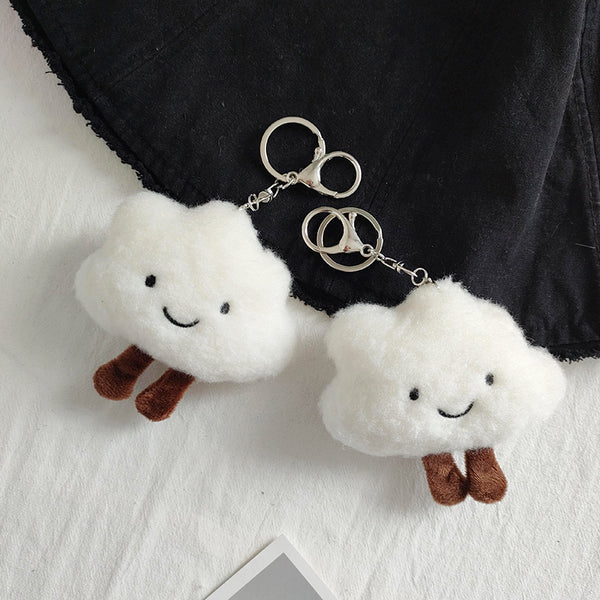 Llavero de Pareja Nube Blanca Esponjosa - Accesorio Tierno y Romántico