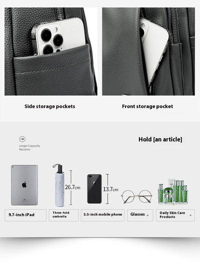 Mochila de Cuero Suave de Gran Capacidad para Estudiantes - Bolsa de Viaje Moderna - Image 17