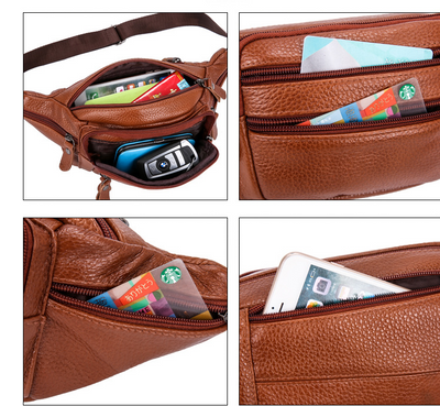 Bolsa de Pecho Cuero Genuino para Hombre - Bandolera Crossbody Ajustable - Image 4