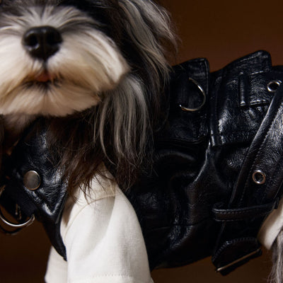Chaleco de Cuero con Bolsillos de Carga - Diseño Industrial Estampado Mascotas - Image 6