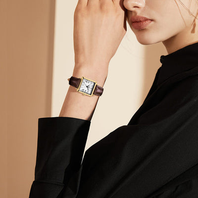 Reloj Elegante Cuadrado Retro para Mujer con Correa de Cuero - Image 2