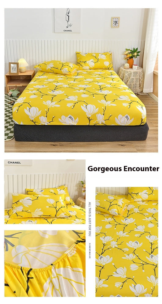 Juego de Sábana Ajustable y Funda de Almohada Estampada Suave - Image 12