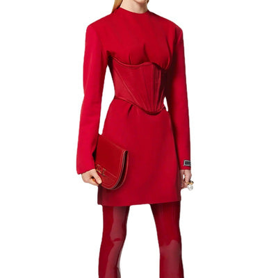 Conjunto Vestido Mini Dos Piezas Cintura Pez Otoño Invierno - Image 12