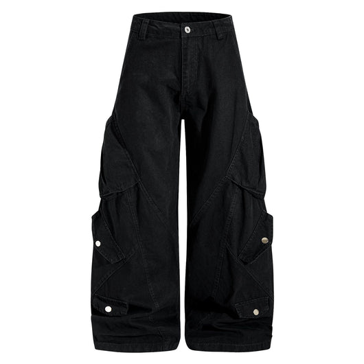 Pantalones Casuales Holgados Estilo Retro Americano con Diseño Geométrico - Image 9