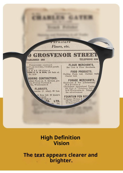 Black round frame reading glasses with blue light blocking lenses for high-definition eye protection. - Image 14