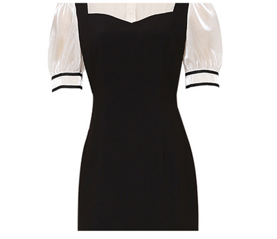 Vestido Midi con Panel de Cuello Entallado - Image 8