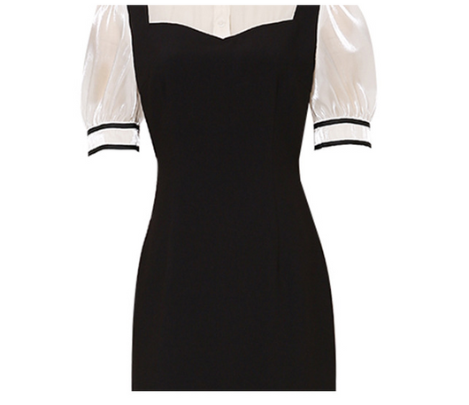 Vestido Midi con Panel de Cuello Entallado - Image 8
