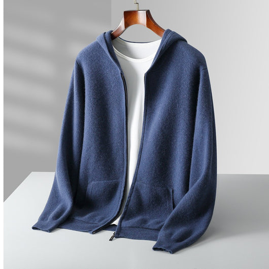 Cardigan de Lana con Cierre y Capucha para Hombre - Image 7