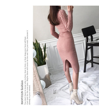 Vestido Ajustado de Punto con Falda Ceñida y Cadera Marcada - Image 30