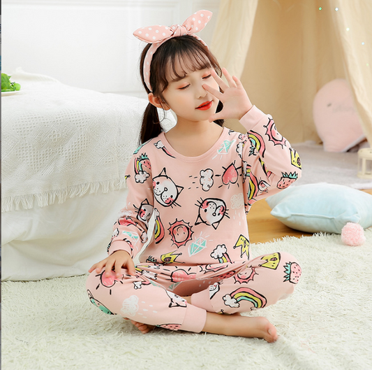 Pijama Infantil de Algodón con Estampados de Dibujos Animados - Image 2