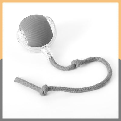Two cat rolling ball toys, one red and one green, with clear plastic and knotted cords, on a white background. - Image 7