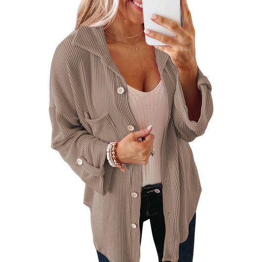 Blusa Tejida Suelta de Manga Larga en Color Sólido - Comodidad y Estilo - Image 9
