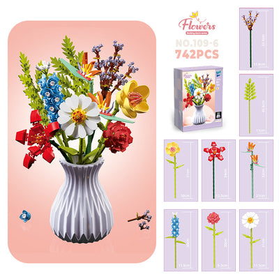 Bloques de Construcción Flores con Piezas Pequeñas - Juguete Educativo Armable - Image 11