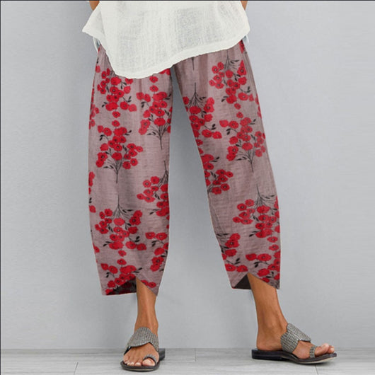 Pantalones Casuales de Verano con Estampado Retro - Largo 9/10 para Mujer - Image 2