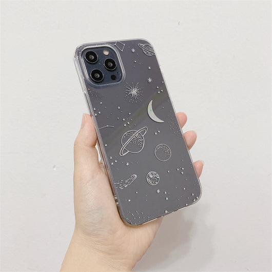 Funda para iPhone con Diseño Cosmos Galáctico y Acabado Electroplateado