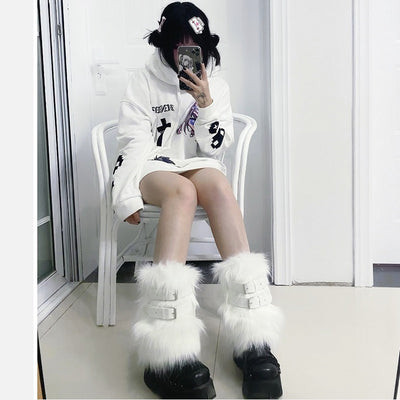 Calcetines Punk Harajuku Milenio con Hebillas de Cuero