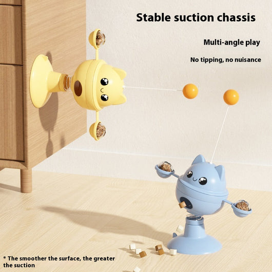 Juguete Interactivo para Gatos con Ventosa Giratoria y Dispensador de Comida - Image 2