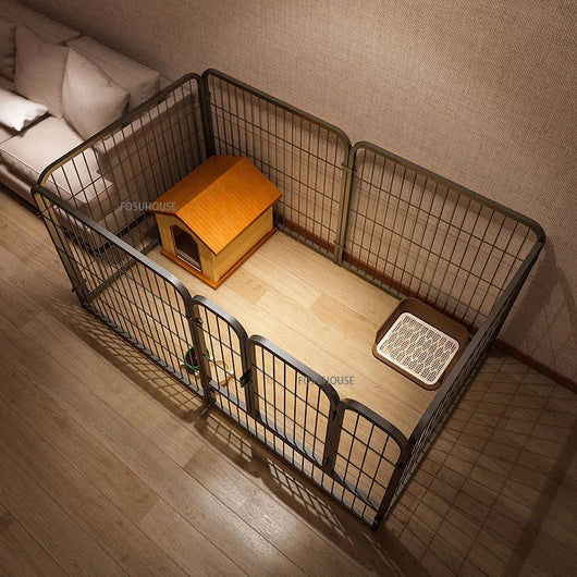 Corral Moderno de Hierro para Perros Pequeños y Medianos - Puerta de Aislamiento Interior - Image 8