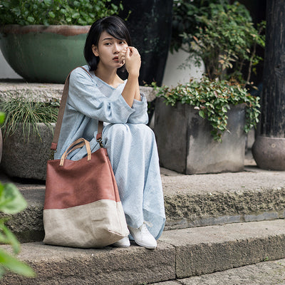 Bolso Bandolera Portátil de Tela Grande para Mujer - Image 9